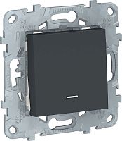 Переключатель с подсветкой без рамки Schneider Electric Unica New 1-кл. перекрестный антрацит картинка